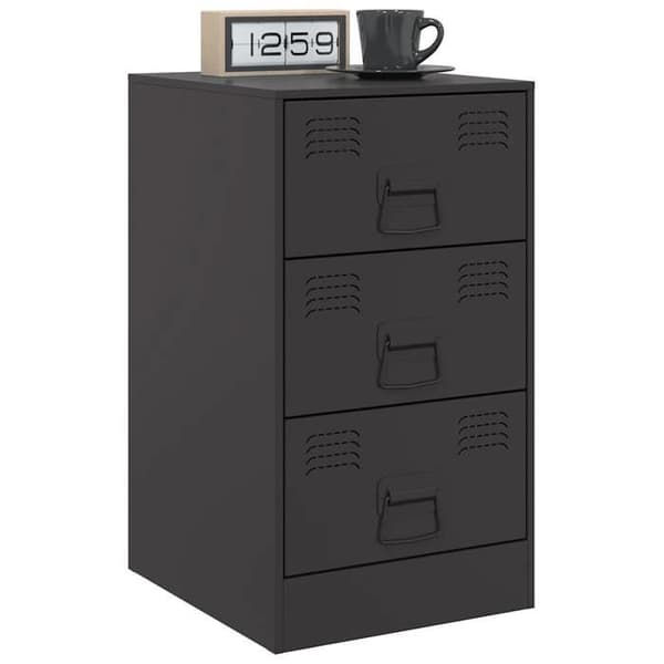 Maison Exclusive - Sängbord 2 st svart 34,5x39x62 cm stål