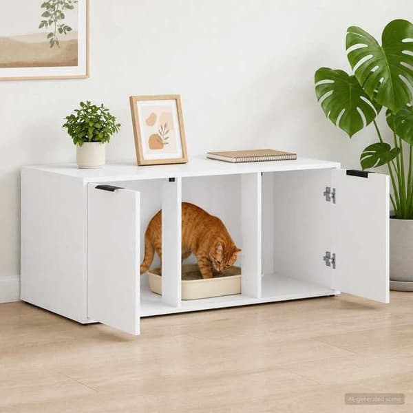 Maison Exclusive - Möbel för kattlåda Vit 100 x 49 x 45 cm Vit