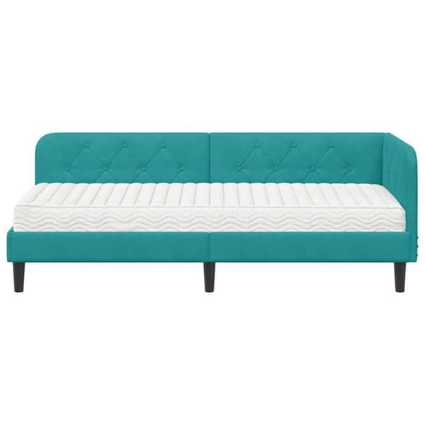 Maison Exclusive - Turquoise hörnsängram 80 x 200 cm Sammet