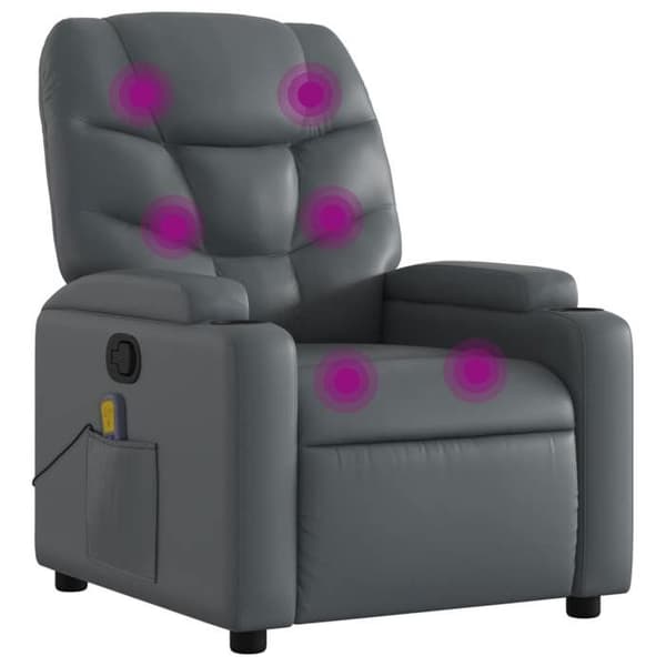 Maison Exclusive - Grå lutande massagefåtölj i konstläder Grå