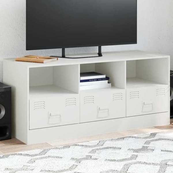 Maison Exclusive - TV-möbel vit 99x39x44 cm stål