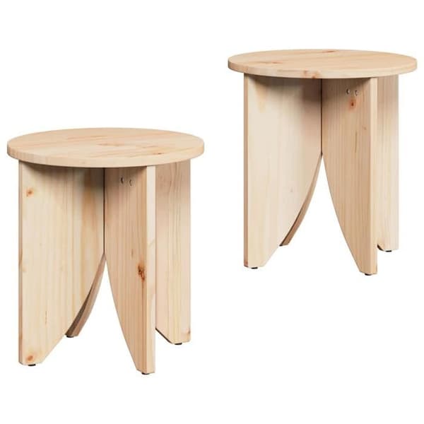 Maison Exclusive - Alustabletti 2 kpl Luonnollinen 41,5 x 41,5 x 44 cm