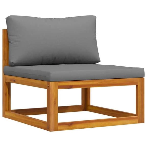 Sofa-sæt - MAISON EXCLUSIVE - 2 stk - Massiv akacietræ - Mørkegrå polstrede puder - Moduler til udendørs brug mörkgrå
