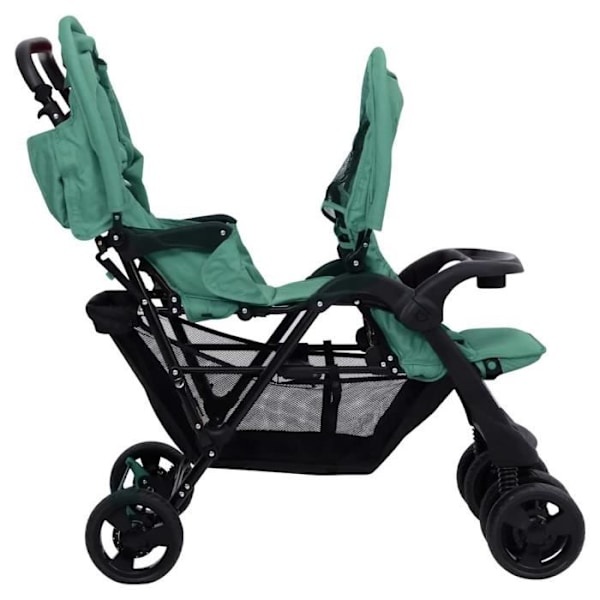 Tvåsitsig barnvagn Steel Green111 [cm] Grön