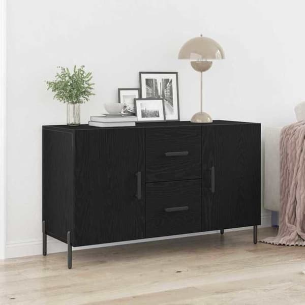 Maison Exclusive - Buffet Sort egetræ 100 x 36 x 60 cm Ingeniørtræ
