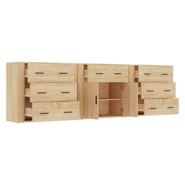 Maison Exclusive - 3 stk. Buffet Sonoma Eg Ingeniørtræ