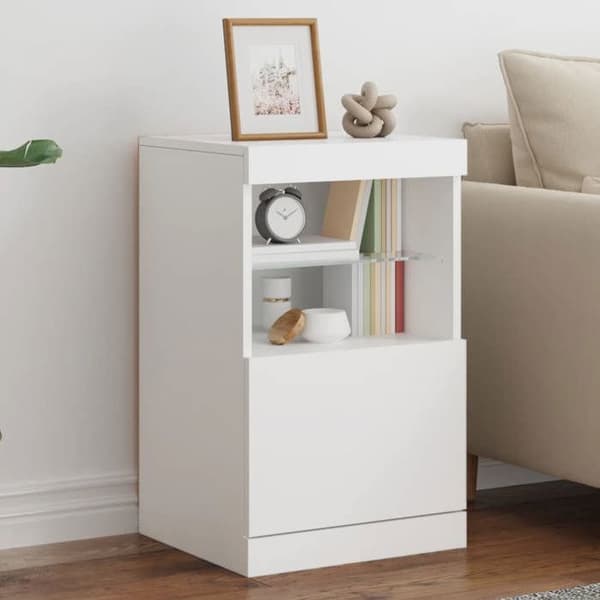 Maison Exclusive - Buffet med hvide LED-lys 41x37x67 cm