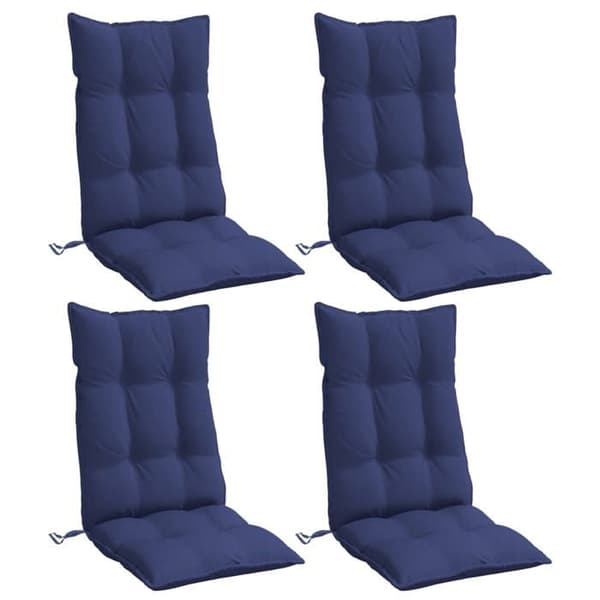 Maison Exclusive - Stolar med hög rygg kuddar set om 4 marinblå marinblå