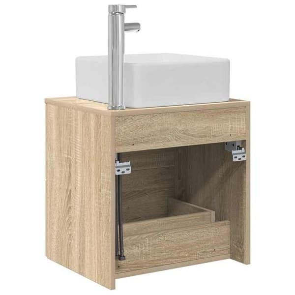 Eksklusiv Hus - Vægmonteret håndvask Vanity Egetræ Sonoma 49,5 x 41 x 63 cm