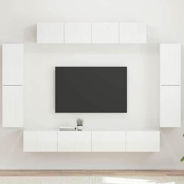 Maison Exclusive - TV-möbel 8 delar Vit blank