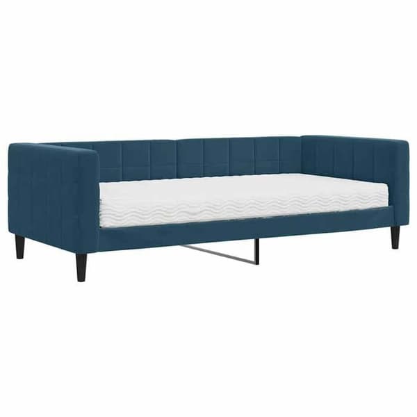 Maison Exclusive - Dagbädd med blå madrass 90x200 cm sammet Blå