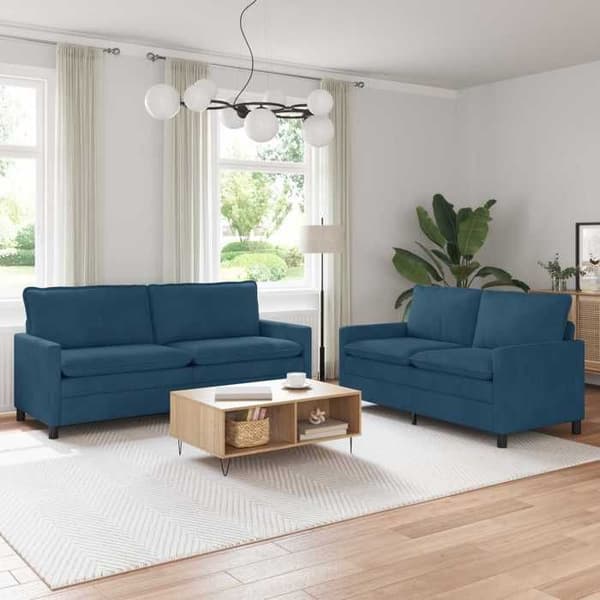 Maison Exclusive - 2 kpl Sohvaryhmä Sininen Sametti