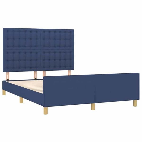 Sengestel - EKSKLUSIV HUS - 140x190 cm - Blå - Polyesterstof - Justerbar hovedgærde Blå