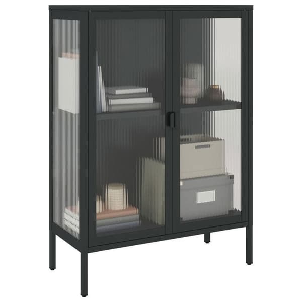 Maison Exclusive - Sort buffet 75x35x105 cm glas og stål
