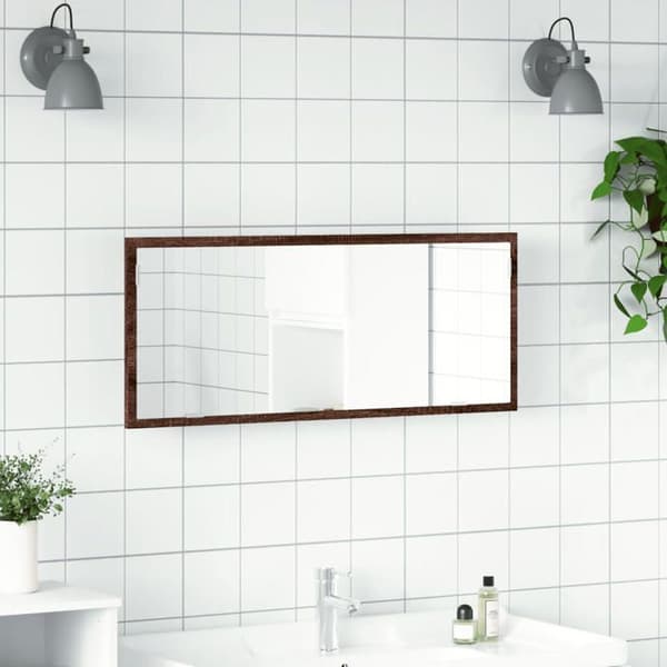 Maison Exclusive - LED badeværelsesspejl i brun egetræ