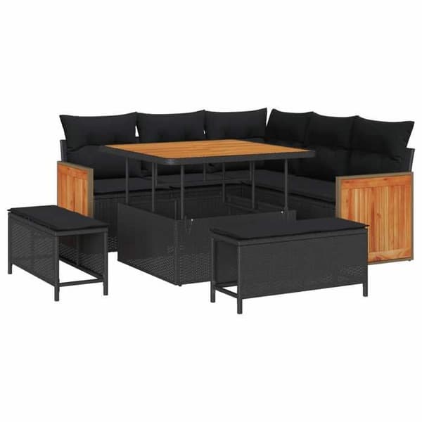 Maison Exclusive - 8 hengen puutarhakalustesarja 8 kpl Musta