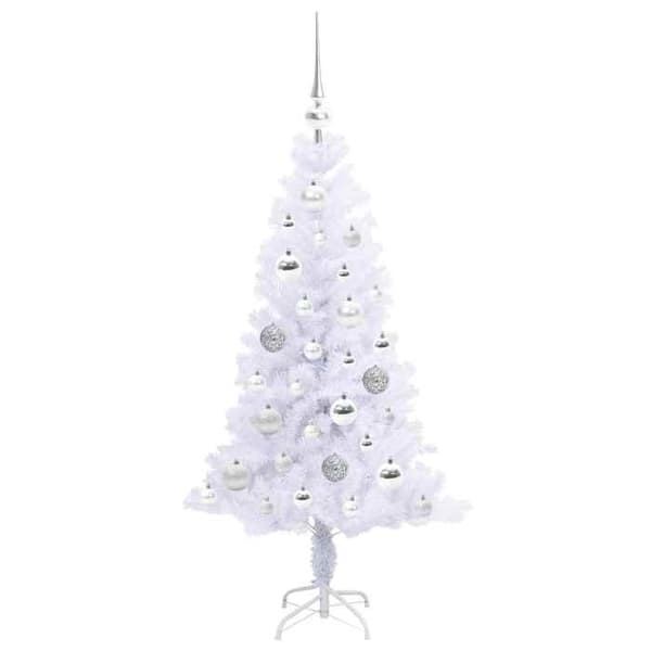 Kunstigt juletræ - EKSKLUSIV HUS - 120 cm - 150 hvide LED - PVC og stål - USB 5V strøm, 8 tilstande Vit