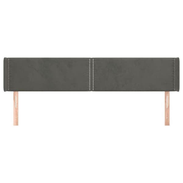 Maison Exclusive - Päätylevy korvilla Tummanharmaa 183x16x78/88 cm Sametti mörkgrå