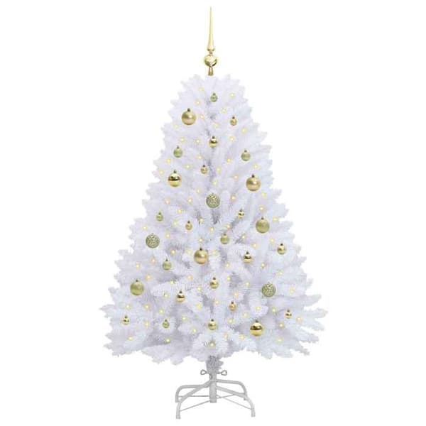 Maison Exclusive - Kunstig Juletræ med Ledninger Hvid 150 cm Vit