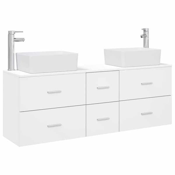 Badrumsmöbel - EXKLUSIV HEM - Set 3 delar - Vit - Väggmonterad - 136x35x80 cm Vit
