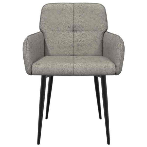 Maison Exclusive - Matstolar 2 st Syntetisk mocka Ljusgrå