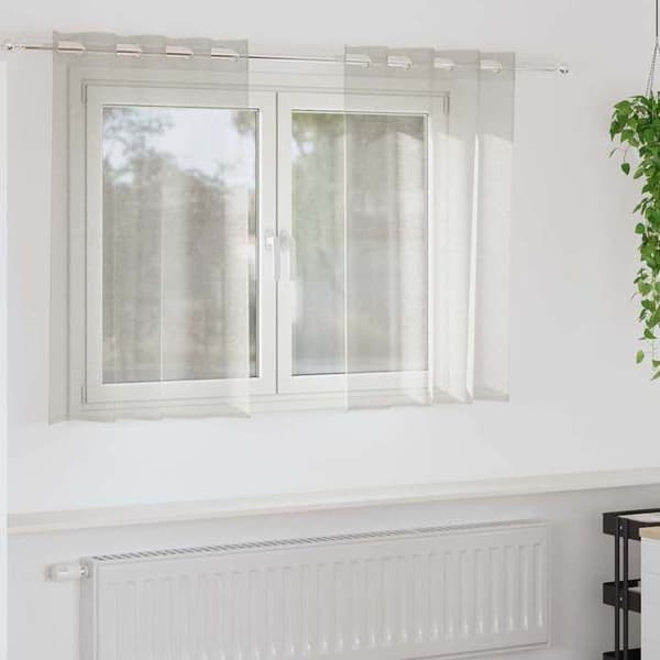 Verho - MAISON EXCLUSIVE - 2 kpl 140 x 140 cm - Kermansävy - Polyesteri - Läpinäkyvä Grädde