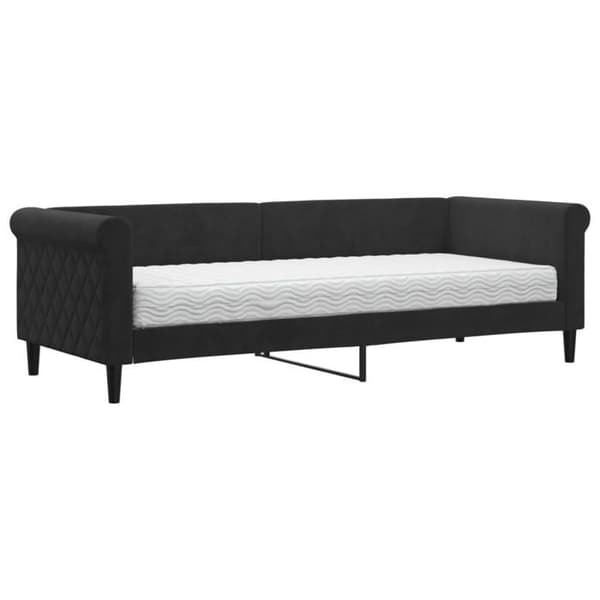 Maison Exclusive - Päivävuode mustalla patjalla 80x200 cm sametti
