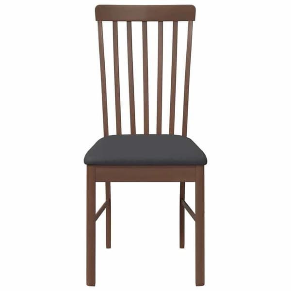 Maison Exclusive - Matstolar med kuddar 2 st brun massiv gummiträ