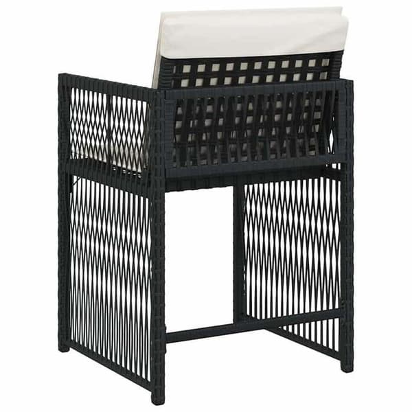 Maison Exclusive - Trädgårdsstolar set om 4 med svarta kuddar i flätad resin
