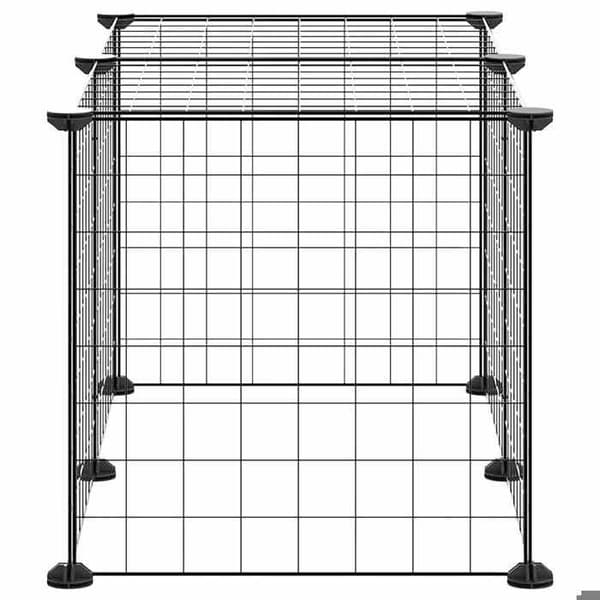 Maison Exclusive - Kæledyrbur med 8 paneler Sort 70x35x35 cm Stål