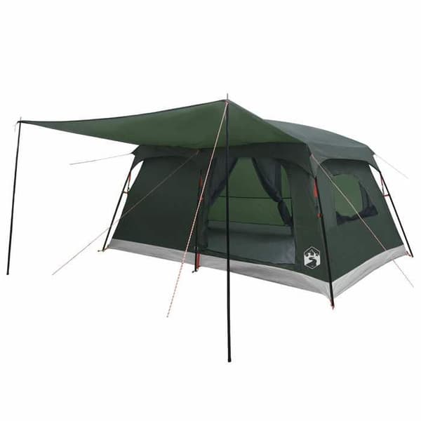 Familjetält - EXKLUSIVT HUS - 10 platser - Polyester & stål - Armégrön - Fällbart