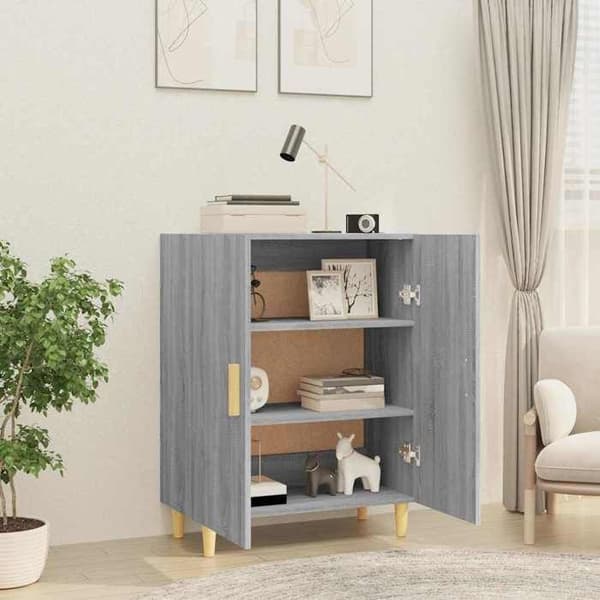 Buffet - EKSKLUSIVT HUS - Sonoma - Grå - 2 døre - Ingeniørtræ 70x34x90 cm grå