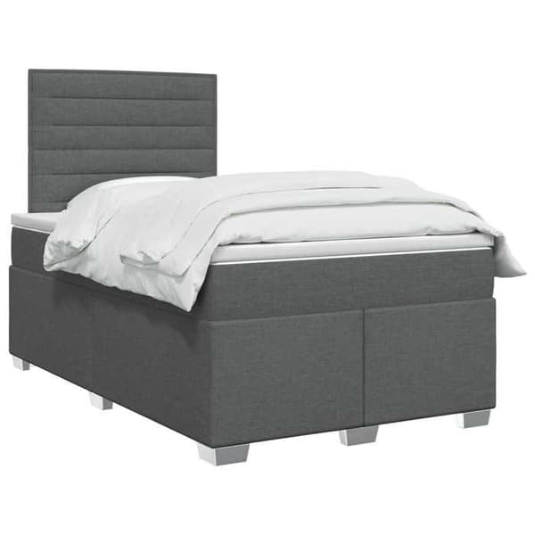 Maison Exclusive - Boxspring säng med madrass Mörkgrå 120 x 200 cm Tyg Mörkgrå