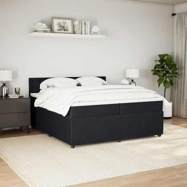Maison Exclusive - Sängyn runkopatja ja patja Musta 200x200 cm Sametti