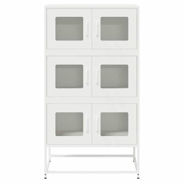 Maison Exclusive - Buffé hög vit 68x39x123 cm stål