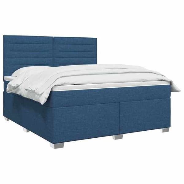 Maison Exclusive - Boxspring seng med madras Blå 140 x 190 cm Stof