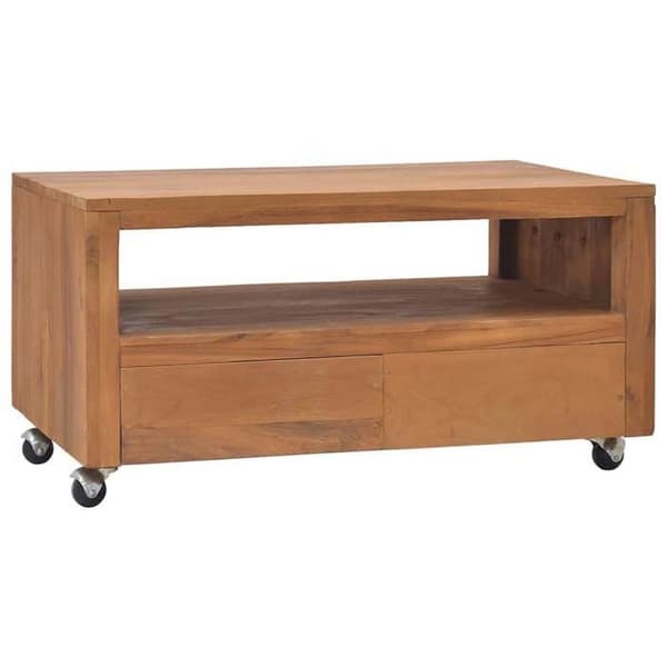 Maison Exclusive - TV-møbel med hjul 80x50x42 cm Solid teaktræ