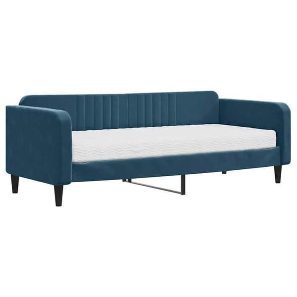 Maison Exclusive - Sininen 90x200 cm samettipäivävuode patjalla
