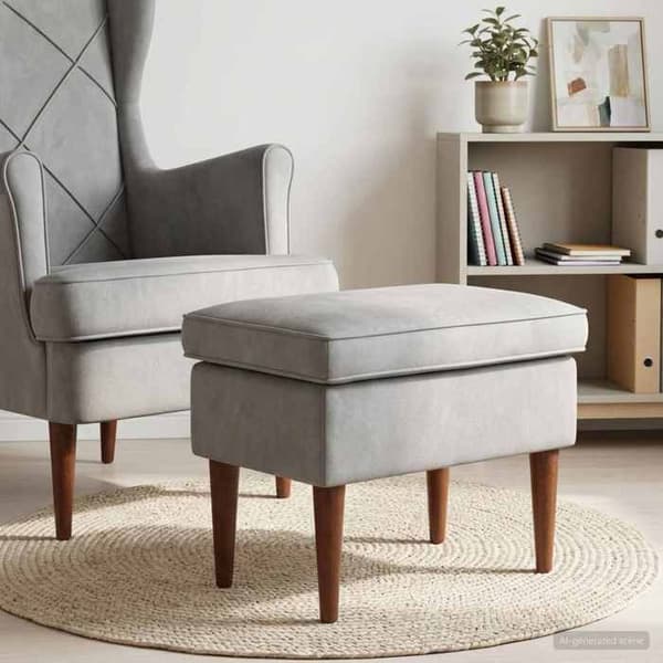 Maison Exclusive - Vaaleanharmaa Pouf 55 x 35 x 41 cm Sametti Ljusgrått