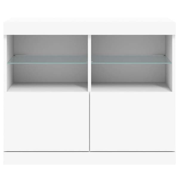 Maison Exclusive - Buffet med hvide LED-lys 81x37x67 cm