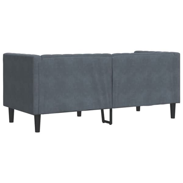 Maison Exclusive - Chesterfield-soffa med kuddar 2 platser mörkgrå sammet