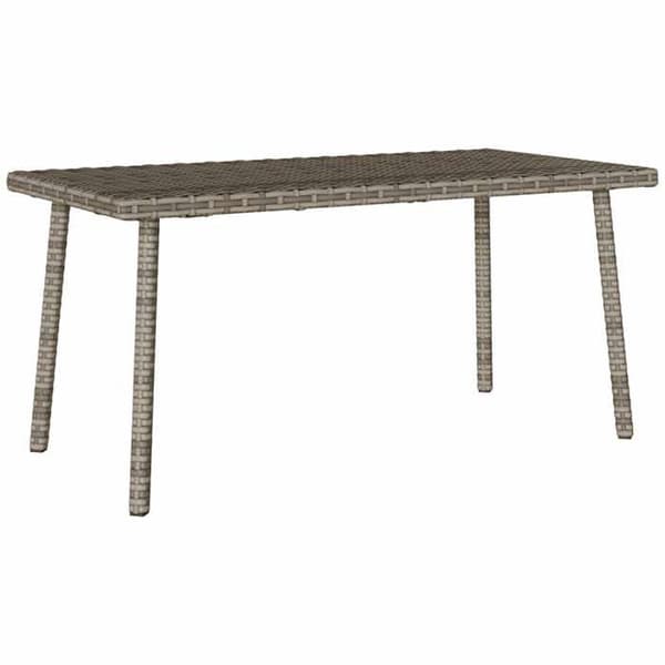Havebord - EKSKLUSIV HUS - 80x40x37 cm - Rektangulær - Grå - Flettet resin