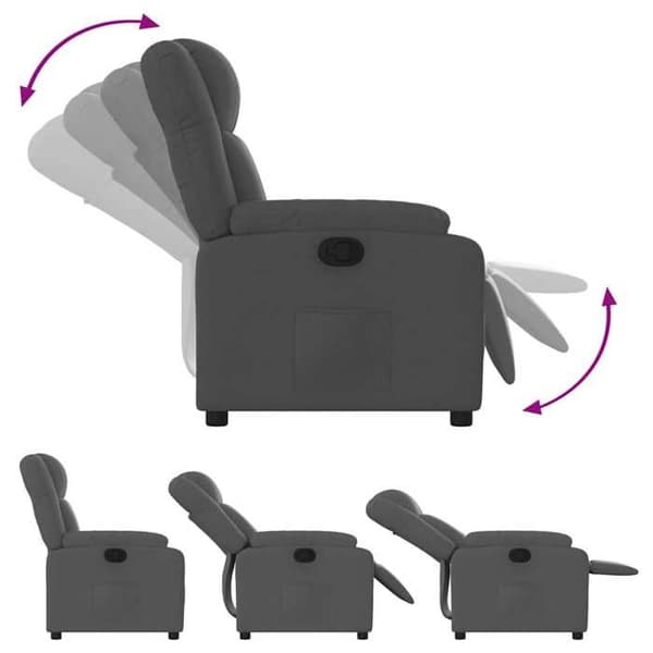 Maison Exclusive - Grått tyg reclinerfåtölj