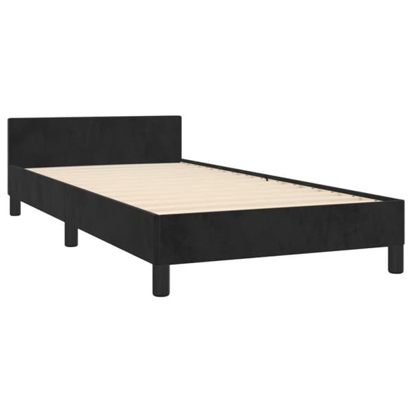 Maison Exclusive - Sängram utan madrass svart 90x190 cm sammet
