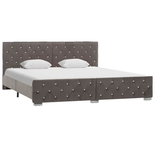 Maison Exclusive - Sengestel uden madras grå velour 180x200 cm Grå (sammet)