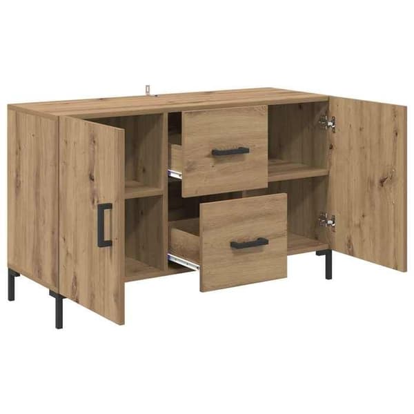Maison Exclusive - Buffet i håndlavet egetræ 100 x 36 x 60 cm Ingeniørtræ Ek