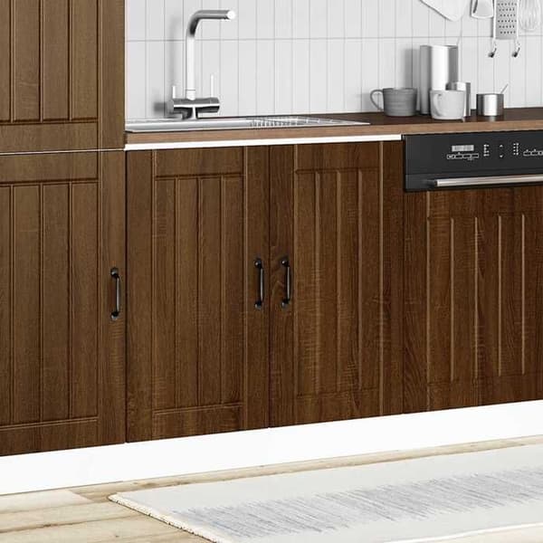 Maison Exclusive - Lucca vaskeskab i brunt egetræ, konstrueret af ingeniørtræ