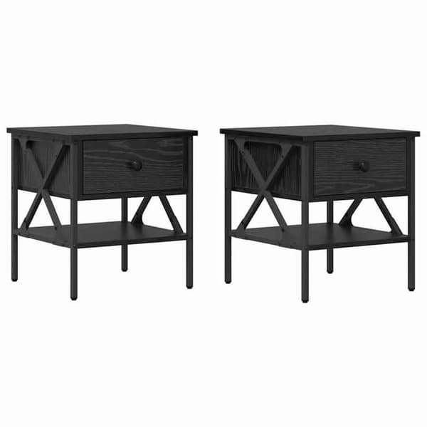 Maison Exclusive - Natbord 2 stk Sort eg 40 x 42 x 45 cm