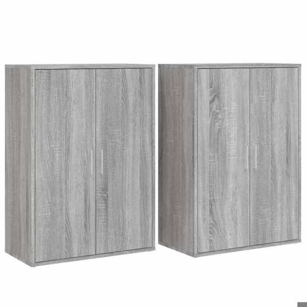Maison Exclusive - Buffeter 2 stk sonoma grå 60x31x84 cm ingeniørtræ