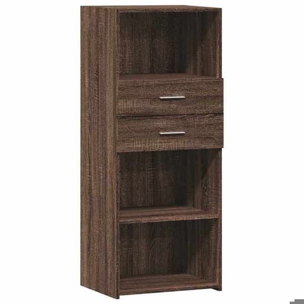 Maison Exclusive - Buffé hög ek brun 50x42,5x124 cm ingenjörsträ